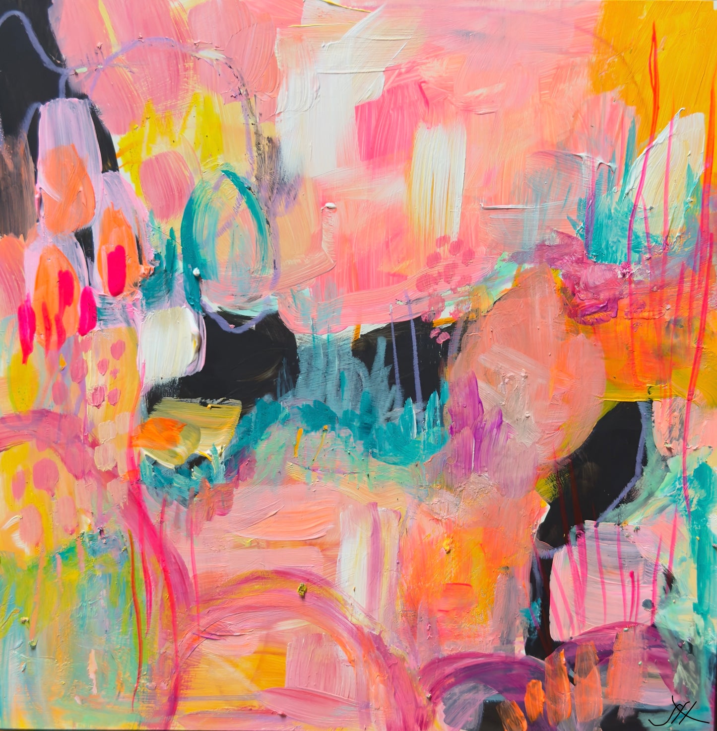 "Cotton Candy Dreams" Acrylic/Multimedia