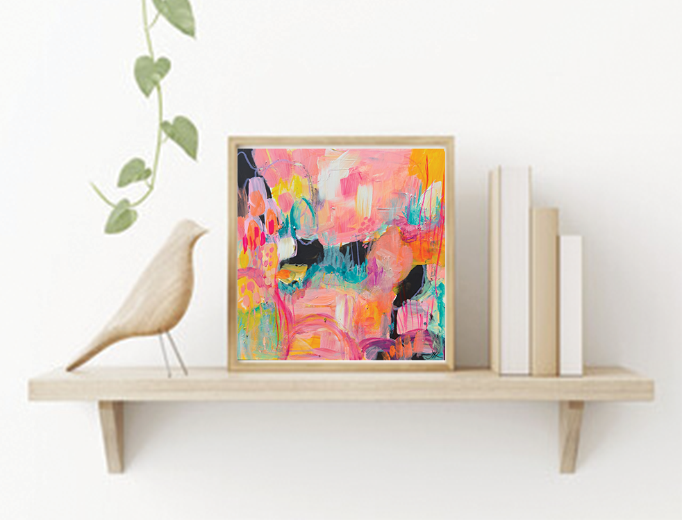 "Cotton Candy Dreams" Acrylic/Multimedia