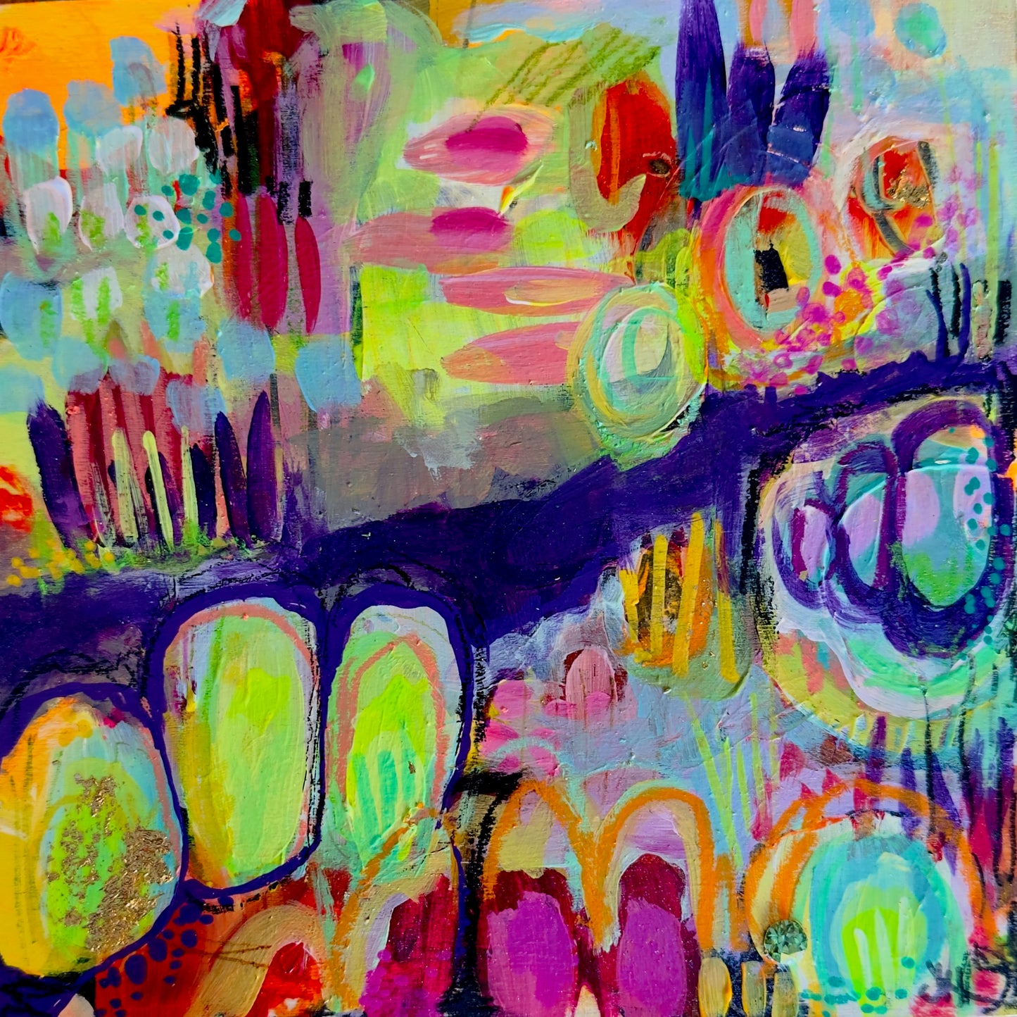 "Magical Garden" Acrylic/Multimedia