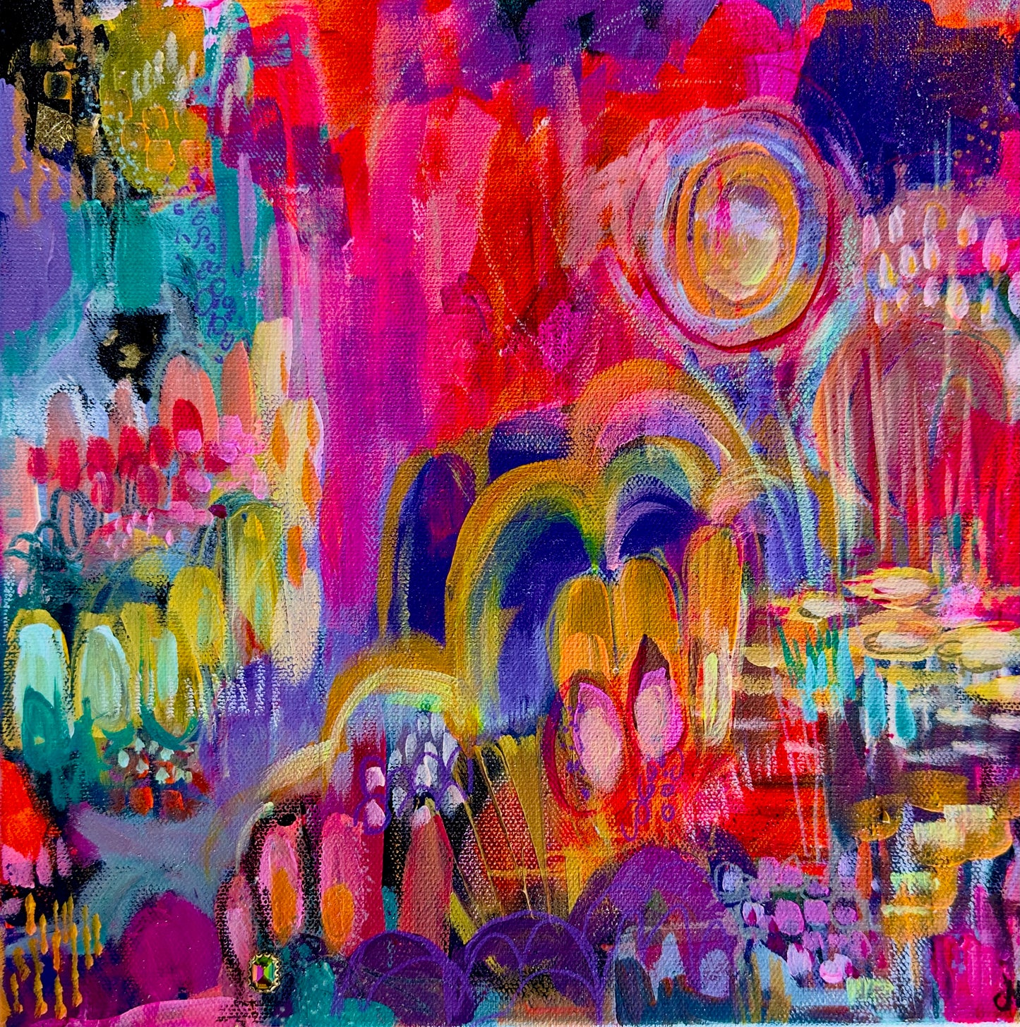 "Whimsy Playground" Acrylic/Multimedia