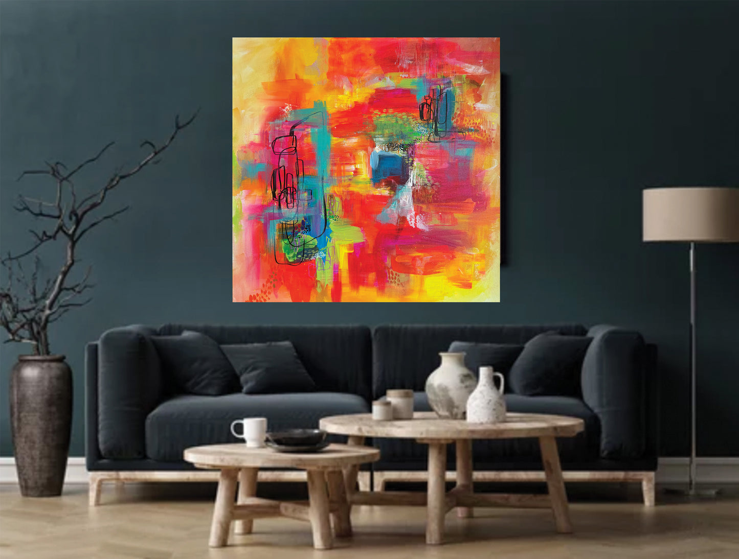 "Spring Flurry" Abstract Original Art
