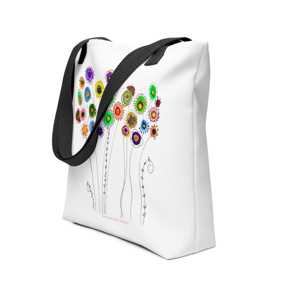 Tote bag - Dancing Flowers in Watercolor
