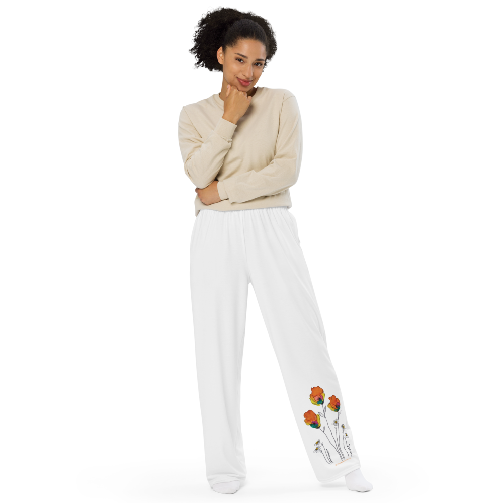 Floral Fun - All-over print unisex wide-leg pants