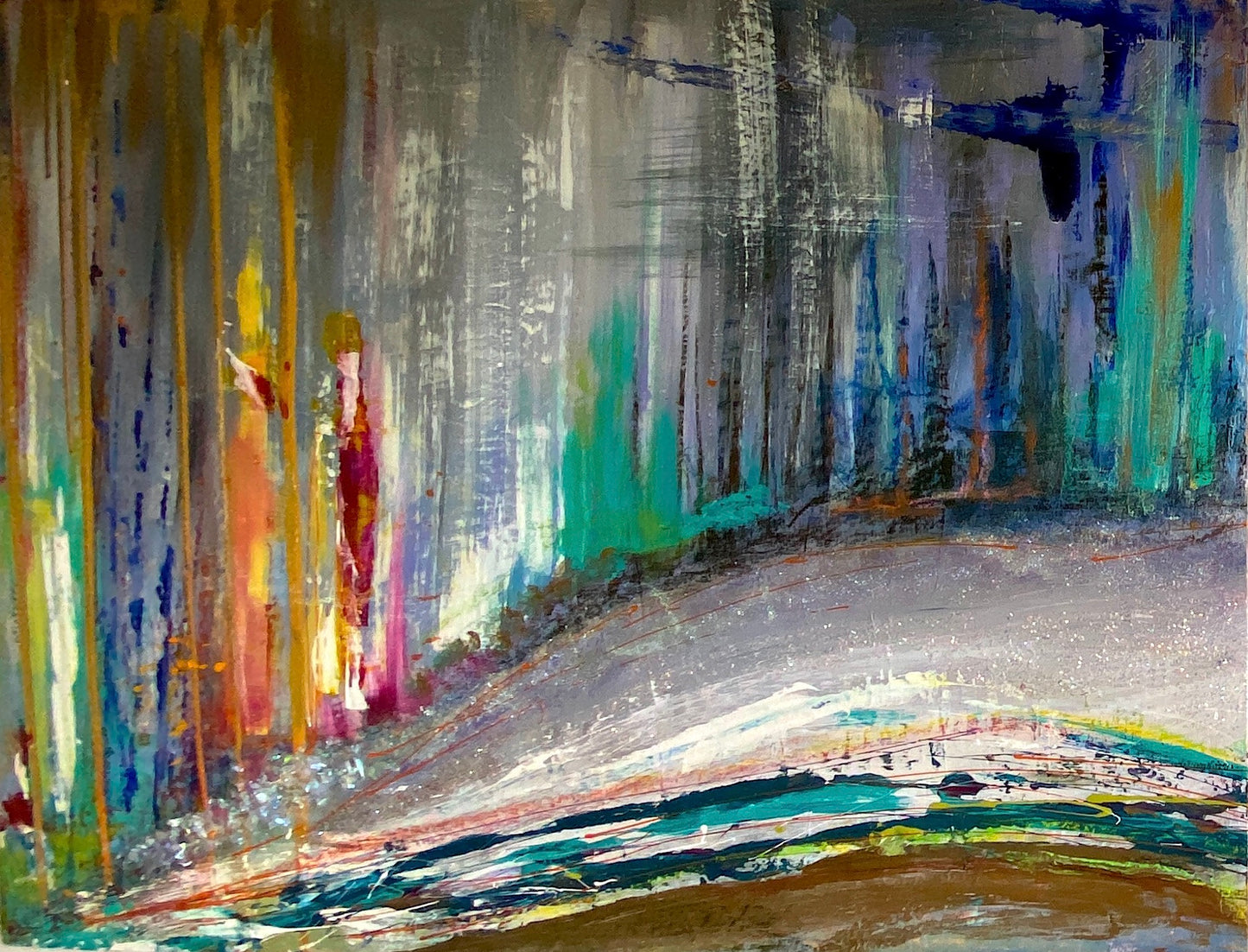 "Walk in the Forest" Abstract Original Art