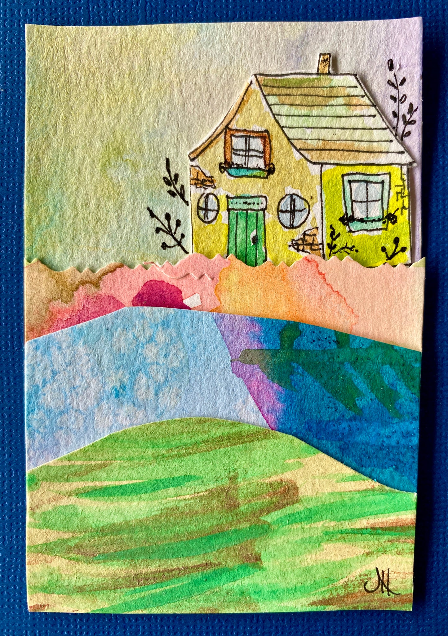 "Tiny Homes" Whimsy Original Art