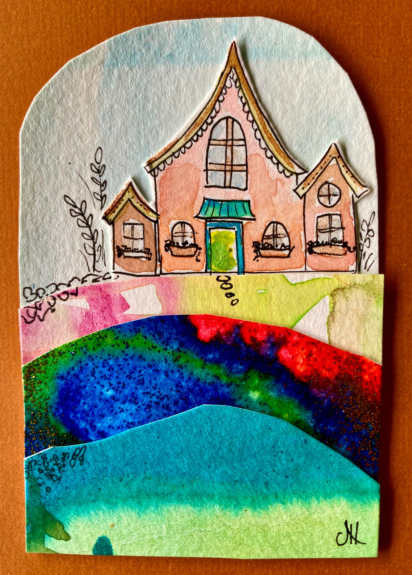 "Tiny Homes" Whimsy Original Art