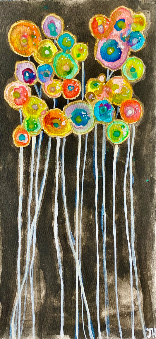 "Dancing Flowers" Whimsy Original Art