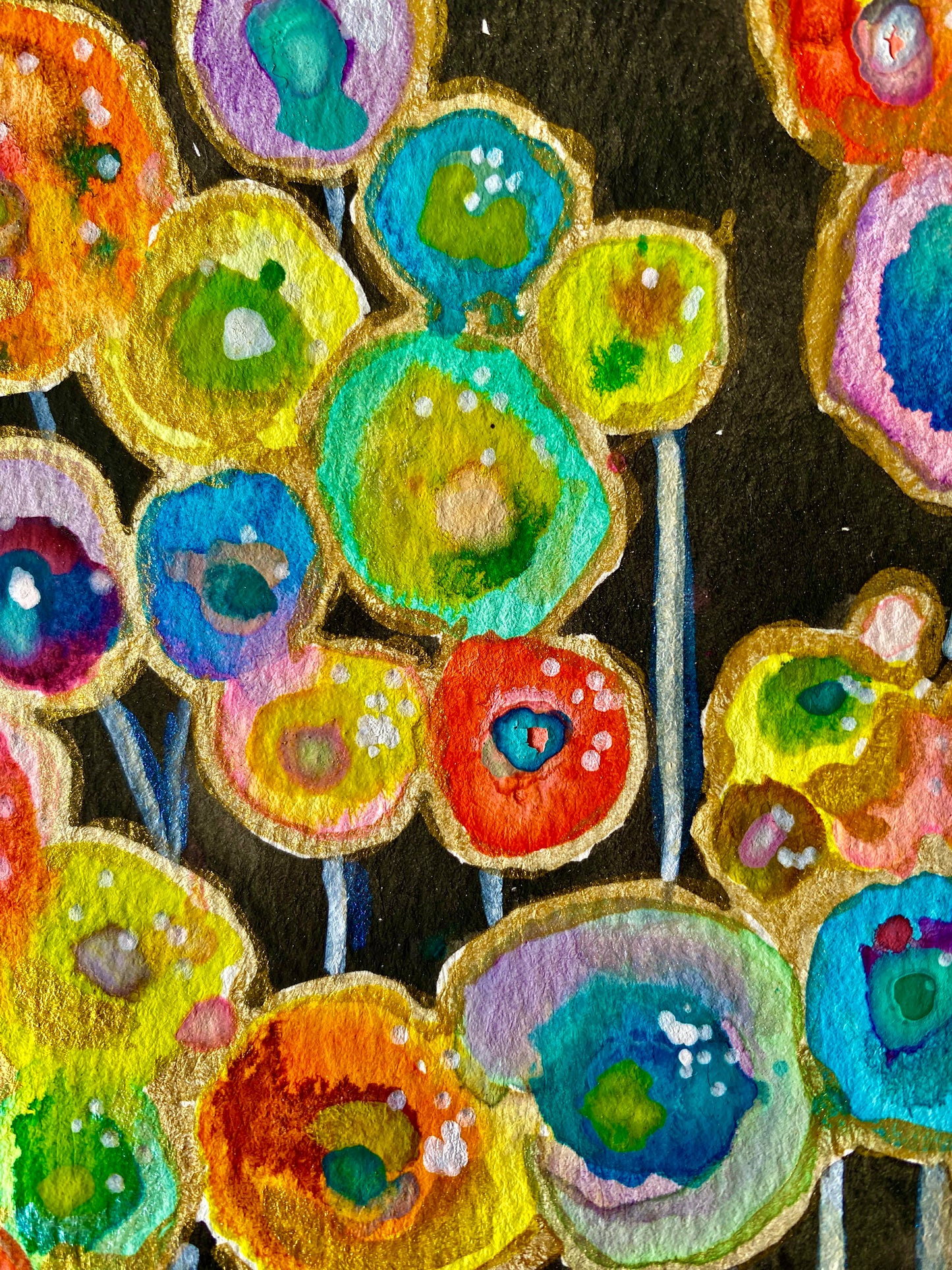 "Dancing Flowers" Whimsy Original Art