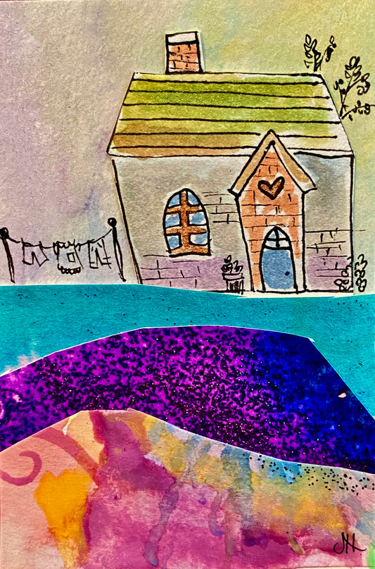 "Tiny Homes" Whimsy Original Art