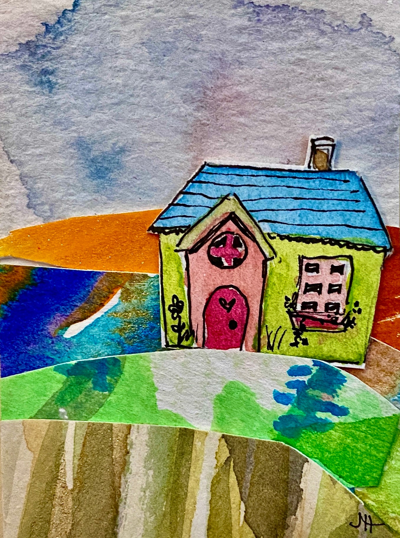 "Tiny Homes" Whimsy Original Art