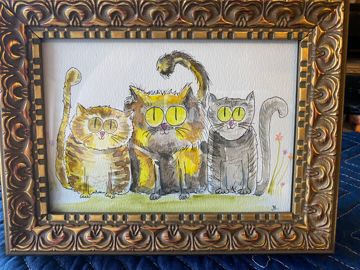 "Watercolor Friends" Whimsy Original Art - Personalized - Pet Portrait