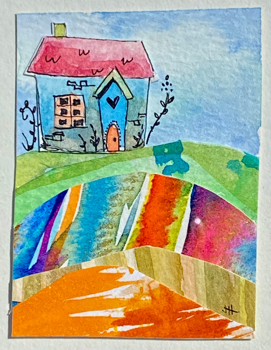 "Tiny Homes" Whimsy Original Art