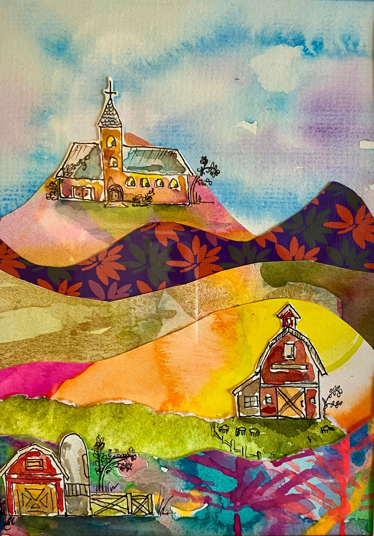 "Tiny Homes" Whimsy Original Art