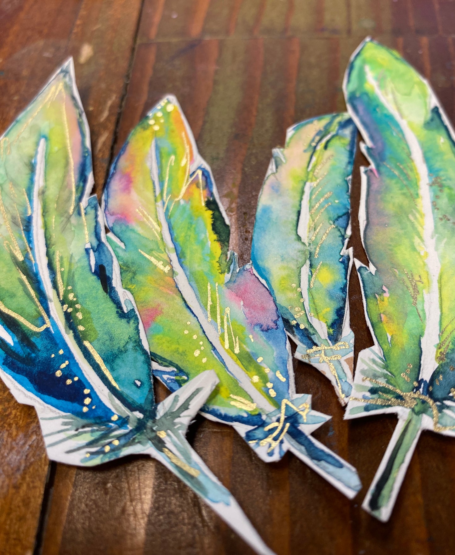 "Magical Watercolor Feathers " Whimsy Original Art