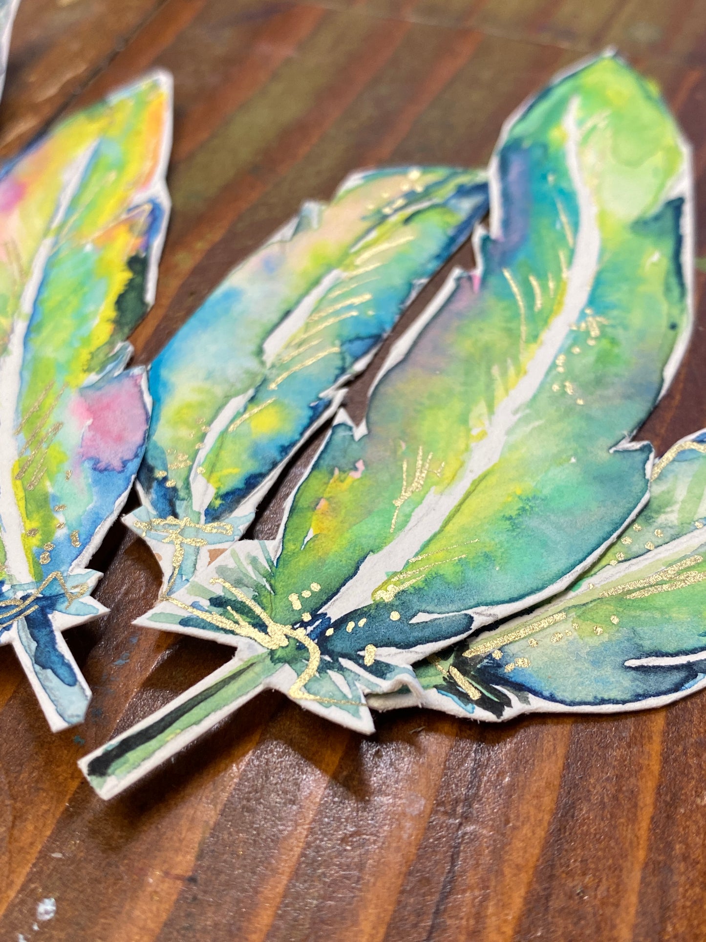 "Magical Watercolor Feathers " Whimsy Original Art