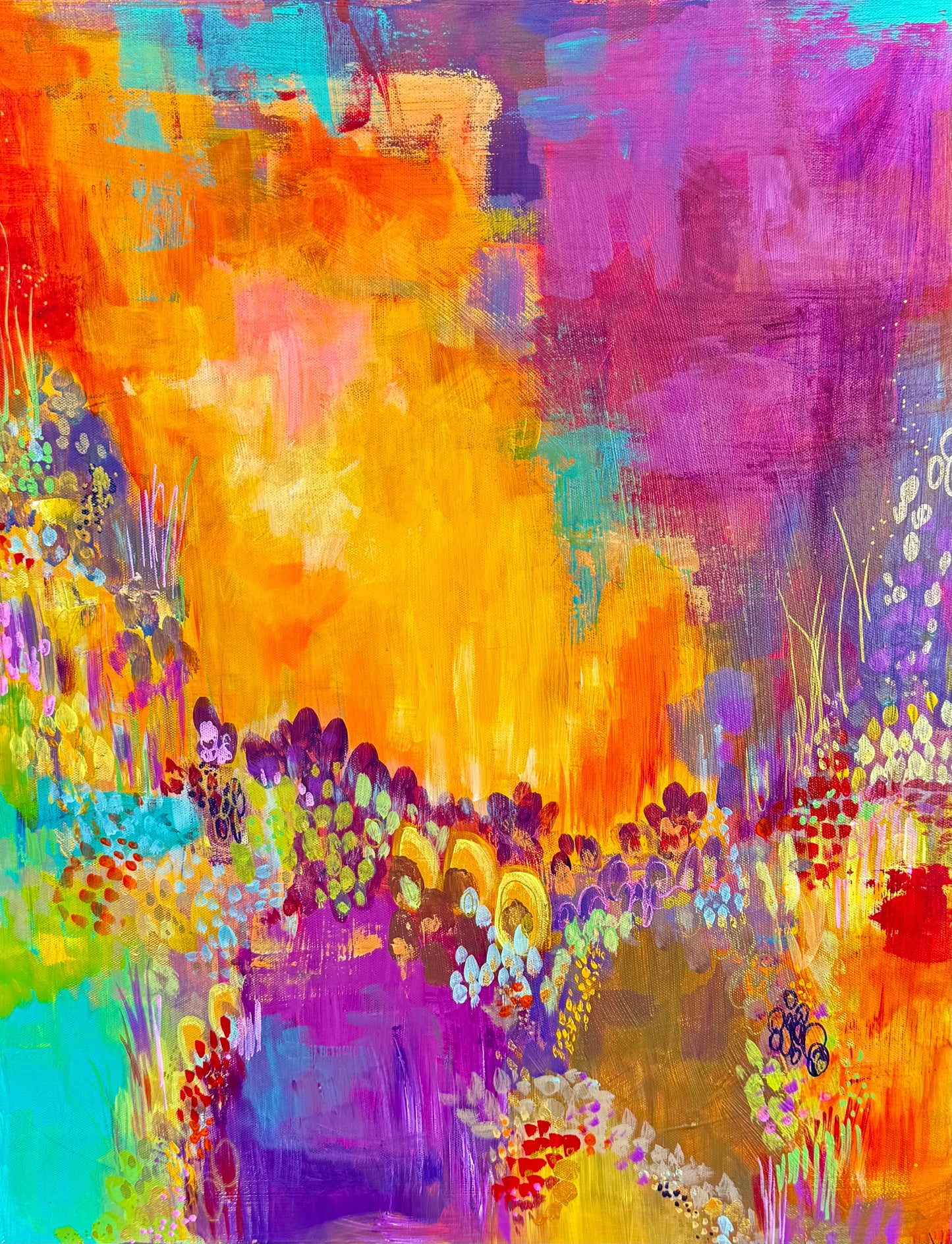 "Sweet Pea" Abstract Original Art