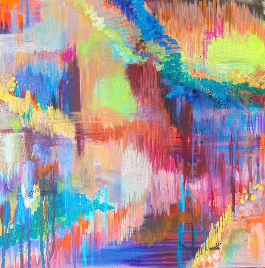 "Waterfall Bliss" Abstract Original Art