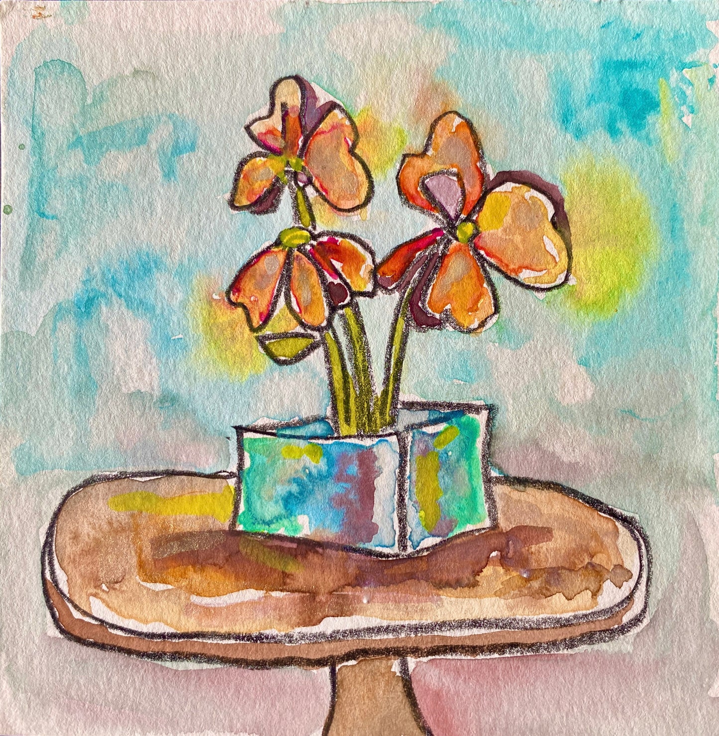 "Sweet Pea" Floral Original Art