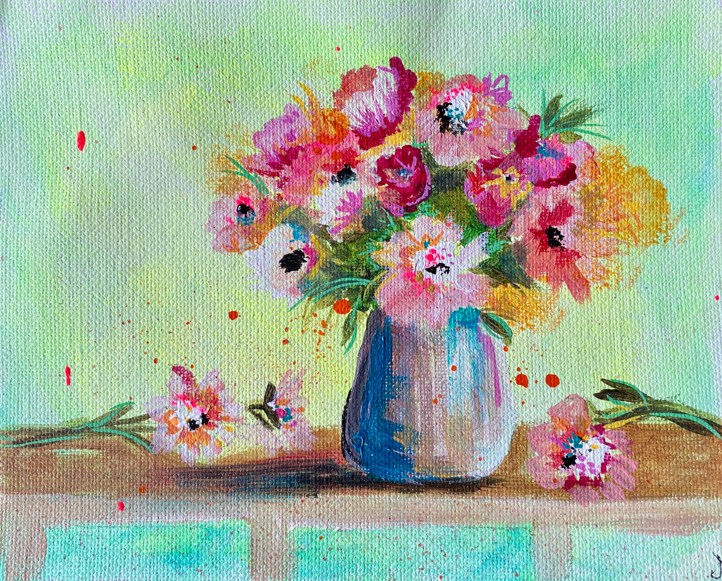 "Grandma's Wish" Floral Original Art